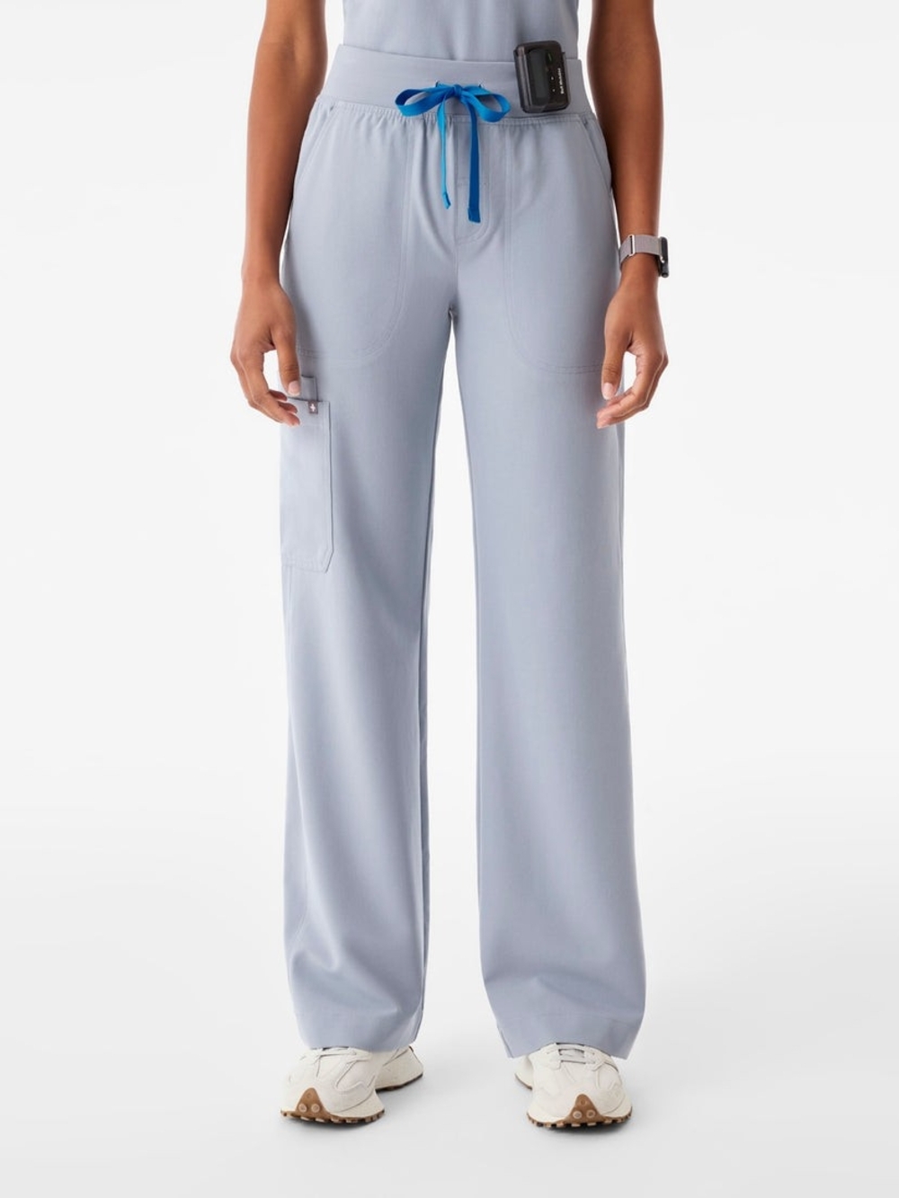 Figs Harbor Grey Isabel High-Rise Wide-Leg Scrub Pant